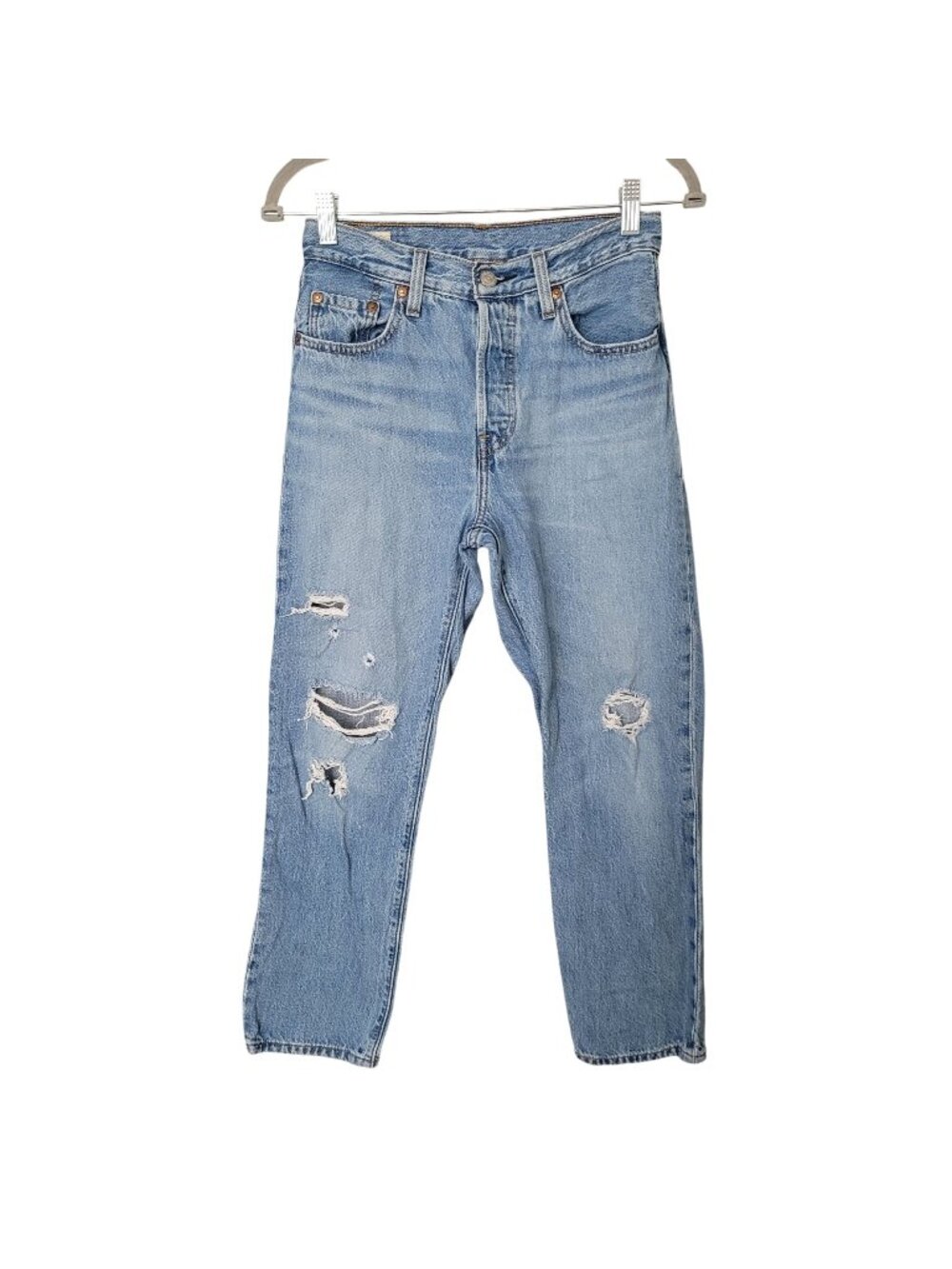 Levis Premium Distressed High-Waisted Jeans Womens W25 L26 (Measures W27 L25)